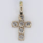 14k Solid Gold Lab Diamond XL Solitaire Cross Pendant -60515