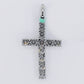 14k Solid Gold Lab Diamond Solitaire Cross Pendant -60516