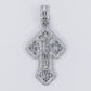 10k Solid Gold Lab Diamond Chandelier Baguette 3D Cross Pendant -60517