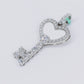 14k Solid Gold Lab Diamond Heart Key Pendant -60519