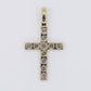14k Solid Gold Lab Diamond Large Pointer Cross Pendant -60522