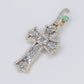 10k Solid Gold Lab Diamond Emerald Cross Pendant -60520