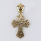 10k Solid Gold Lab Diamond Multi Shaped Pointer Cross Pendant -60521
