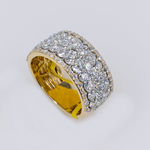 14k Solid Gold Lab Diamond Pave Cluster Men's Band - 30304