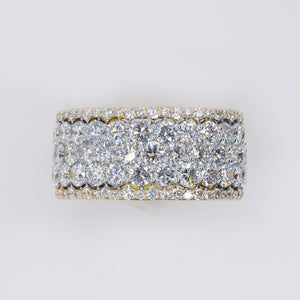 14k Solid Gold Lab Diamond Pave Cluster Men's Band - 30304
