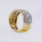 14k Solid Gold Lab Diamond Pave Cluster Men's Band - 30304