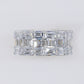 14k Solid Gold Lab Diamond Emerald Triple Row Men's Band - 30302