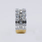 14k Solid Gold Lab Diamond Emerald Triple Row Men's Band - 30302