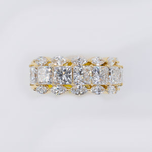 10k Solid Gold Lab Diamond Princess Pointer Men's Band - 30301