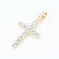 14k Solid Gold Lab Diamond Large Pointer Cross Pendant -60522