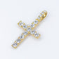 14k Solid Gold Lab Diamond Large Pointer Cross Pendant -60522
