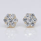 14k Solid Gold Lab Diamond 10mm Flower Earrings - 50277
