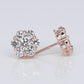 14k Solid Gold Lab Diamond 10mm Flower Earrings - 50277