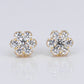 14k Solid Gold Lab Diamond 8.5mm 3D Flower Pave Earrings - 50274