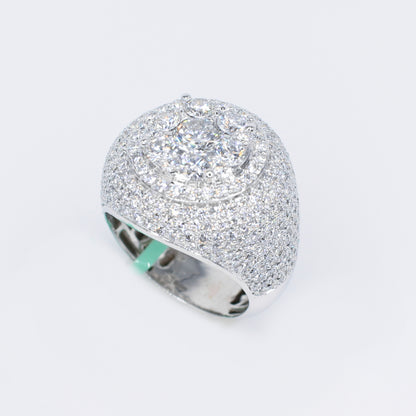 10k Solid Gold Lab Diamond Dome Cluster Men's Ring - 30308