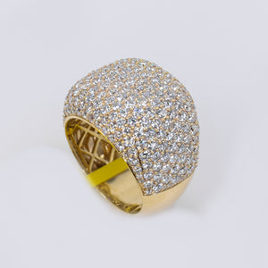 10k Solid Gold Lab Diamond Pave Cushion Men's Ring - 30305