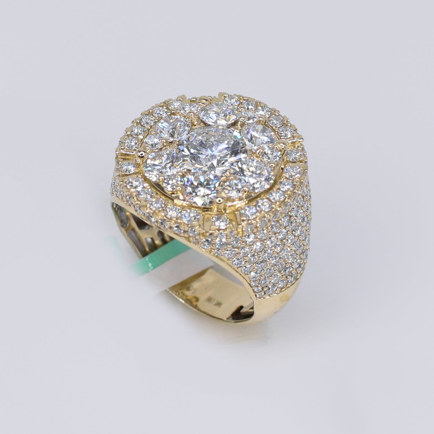 10k Solid Gold Lab Diamond Pointer Cluster Men's Ring - 30306