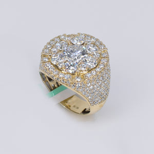 10k Solid Gold Lab Diamond Pointer Cluster Men's Ring - 30306