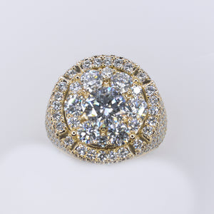 10k Solid Gold Lab Diamond Pointer Cluster Men's Ring - 30306