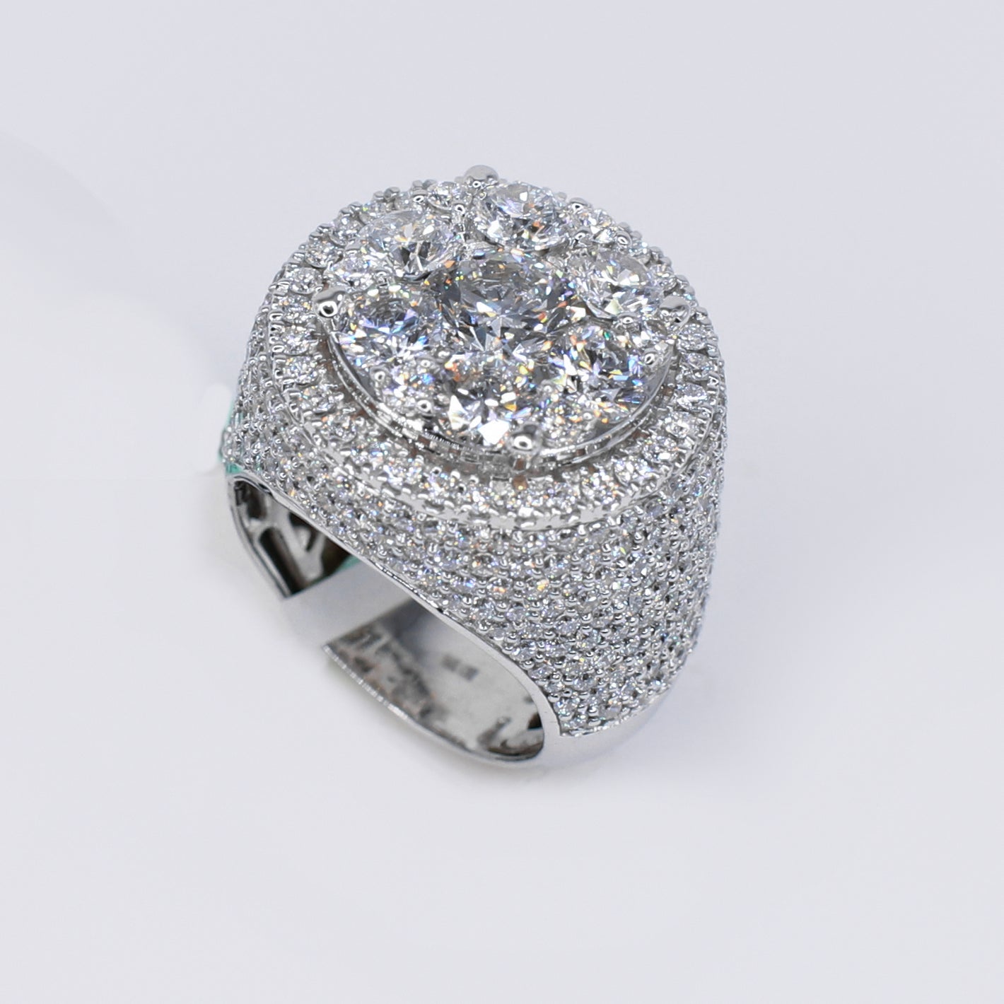 10k Solid Gold Lab Diamond XL Pointer Cluster Men's Ring - 30311