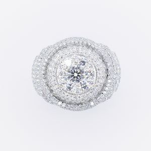 10k Solid Gold Lab Diamond Alternating Baguette Pave Men's Ring - 30310