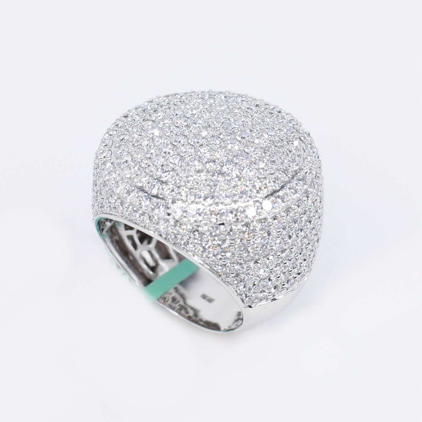 10k Solid Gold Lab Diamond Bustdown Pave Men's Ring - 30309