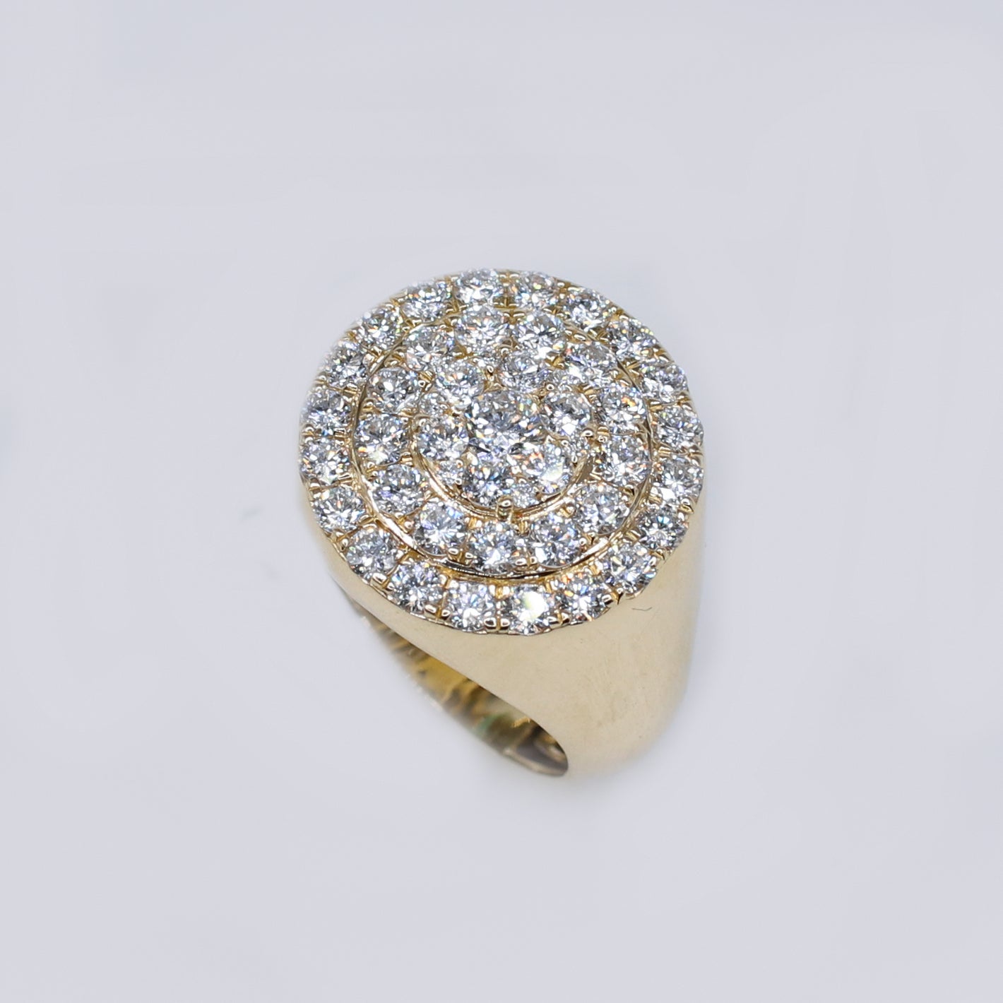 10k Solid Gold Diamond Lab Cake Men's Ring - 30315