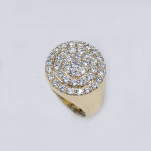 10k Solid Gold Diamond Lab Cake Men's Ring - 30315