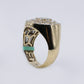 10k Solid Gold Diamond Lab Cake Men's Ring - 30315