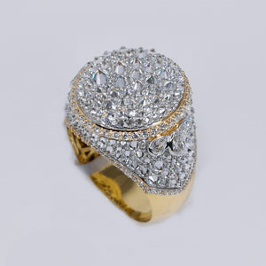 14k Solid Gold Upside Down Lab VS1 Diamond Mosaic Setting Ring - 30313