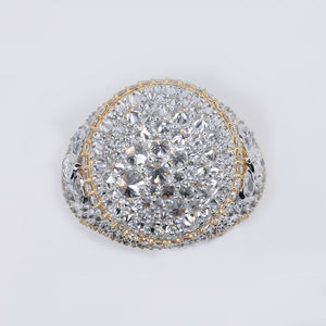 14k Solid Gold Upside Down Lab VS1 Diamond Mosaic Setting Ring - 30313