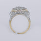 14k Solid Gold Upside Down Lab VS1 Diamond Mosaic Setting Ring - 30313