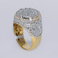 14k Solid Gold Upside Down Lab VS1 Diamond Mosaic Setting Ring - 30313