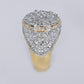 14k Solid Gold Upside Down Lab VS1 Diamond Mosaic Setting Ring - 30313