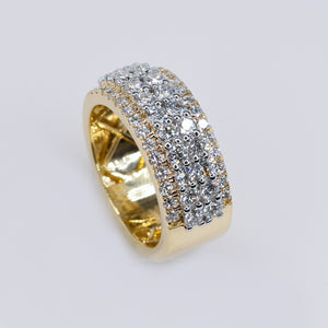 10k Solid Gold Lab Diamond 4 Row Double Layer Men's Band - 30316