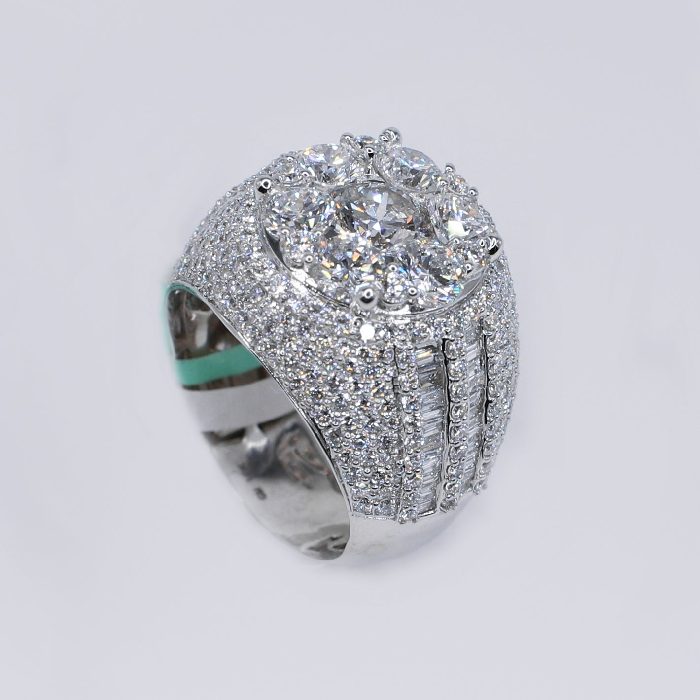 10k Solid Gold Diamond Lab Center Pointer Cluster Men's Ring - 30314