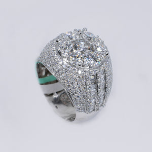 10k Solid Gold Diamond Lab Center Pointer Cluster Men's Ring - 30314