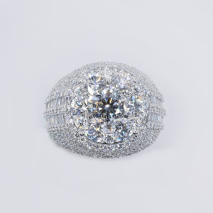 10k Solid Gold Diamond Lab Center Pointer Cluster Men's Ring - 30314