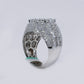 10k Solid Gold Diamond Lab Center Pointer Cluster Men's Ring - 30314