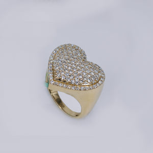 10k Solid Gold Lab Diamond 3D Heart Ring - 30312