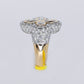 14k Solid Gold Lab Diamond Clover Men's Ring - 30318