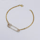 14k Solid Gold Diamond Safety Pin Bracelet - 20196