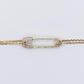 14k Solid Gold Diamond Safety Pin Bracelet - 20196