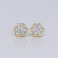 10k Solid Gold VS Diamond 7mm Halo Flower Earrings -50280