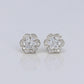 10k Solid Gold VS Diamond 7mm Halo Flower Earrings -50280