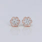 10k Solid Gold VS Diamond 7mm Halo Flower Earrings -50280