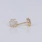 10k Solid Gold VS Diamond 7mm Halo Flower Earrings -50280