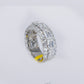 14k Solid Gold Lab Diamond Emerald Center Row Men's Band - 30319