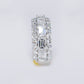 14k Solid Gold Lab Diamond Emerald Center Row Men's Band - 30319