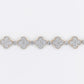 10k Solid Gold 11mm Diamond Alternating Clover Bracelet - 20197
